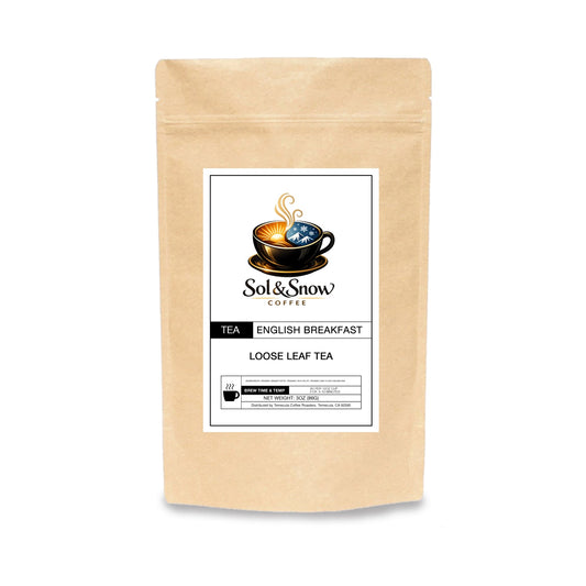 English Breakfast loose leaf tea bag from Sol & Snow Coffee