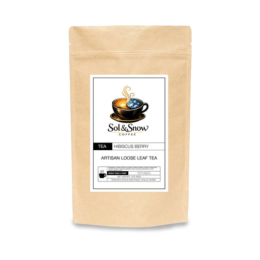 Hibiscus Berry Tea loose leaf tea bag from Sol & Snow Coffee